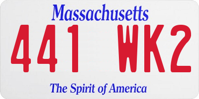MA license plate 441WK2