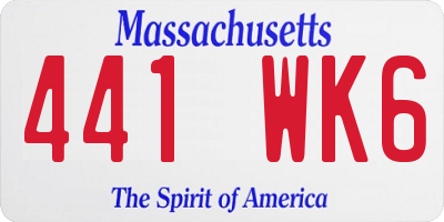 MA license plate 441WK6