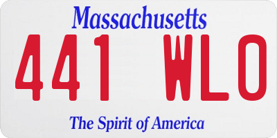 MA license plate 441WL0