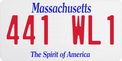MA license plate 441WL1