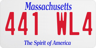 MA license plate 441WL4
