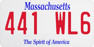 MA license plate 441WL6