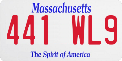 MA license plate 441WL9