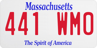 MA license plate 441WM0
