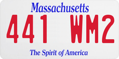 MA license plate 441WM2