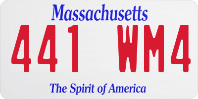 MA license plate 441WM4