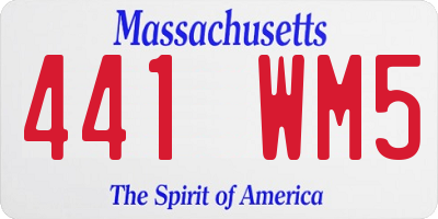MA license plate 441WM5