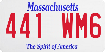 MA license plate 441WM6