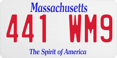 MA license plate 441WM9