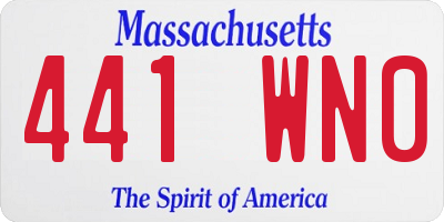 MA license plate 441WN0