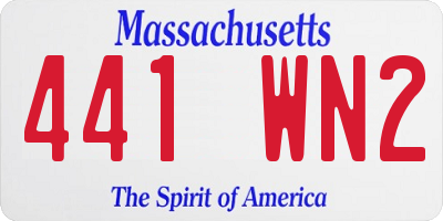 MA license plate 441WN2