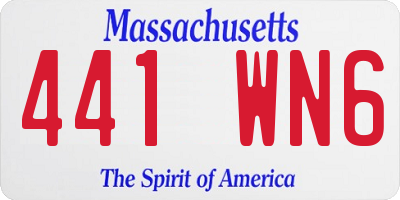 MA license plate 441WN6
