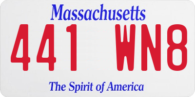 MA license plate 441WN8
