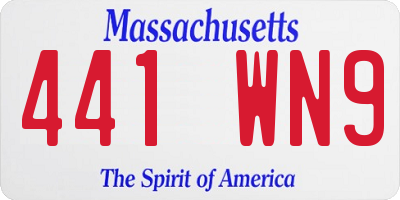 MA license plate 441WN9