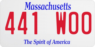 MA license plate 441WO0