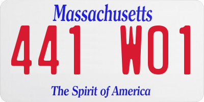 MA license plate 441WO1