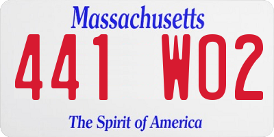 MA license plate 441WO2