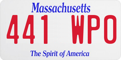 MA license plate 441WP0