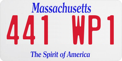 MA license plate 441WP1
