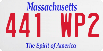 MA license plate 441WP2