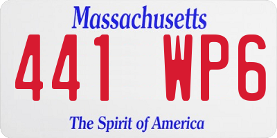 MA license plate 441WP6
