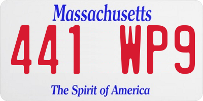 MA license plate 441WP9