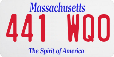 MA license plate 441WQ0