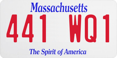 MA license plate 441WQ1