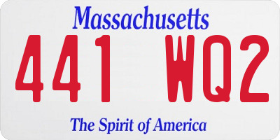 MA license plate 441WQ2