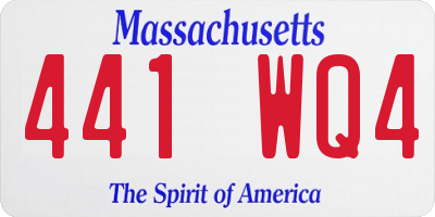 MA license plate 441WQ4