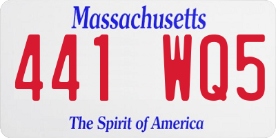 MA license plate 441WQ5