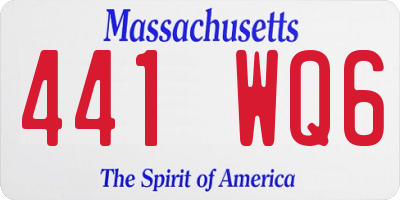 MA license plate 441WQ6