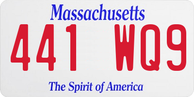 MA license plate 441WQ9