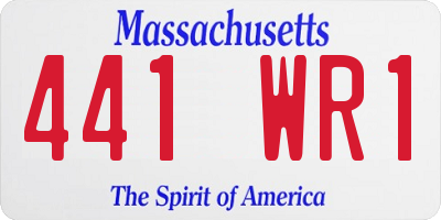 MA license plate 441WR1