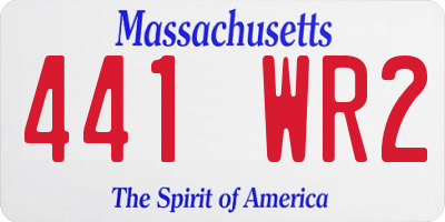 MA license plate 441WR2