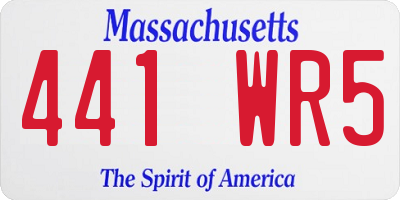 MA license plate 441WR5