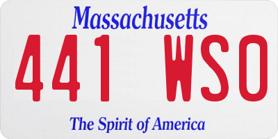 MA license plate 441WS0
