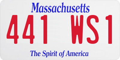 MA license plate 441WS1