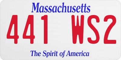 MA license plate 441WS2