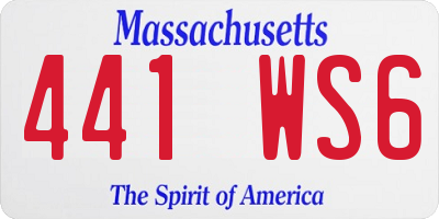 MA license plate 441WS6