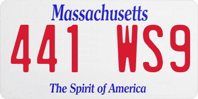 MA license plate 441WS9