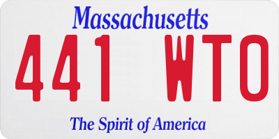 MA license plate 441WT0