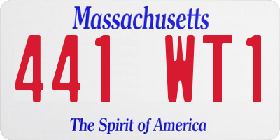 MA license plate 441WT1