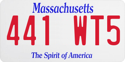 MA license plate 441WT5
