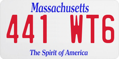 MA license plate 441WT6