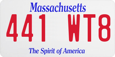 MA license plate 441WT8