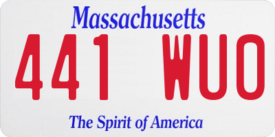 MA license plate 441WU0