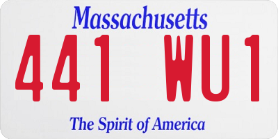 MA license plate 441WU1