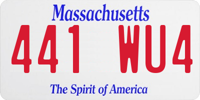 MA license plate 441WU4
