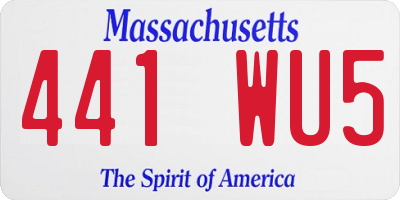 MA license plate 441WU5